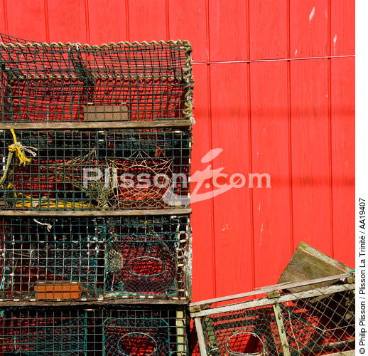 Lobsters, Port Clyde - © Philip Plisson / Plisson La Trinité / AA19407 - Photo Galleries - Fishing equipment