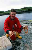 A lobster fisherman in Scotland © Philip Plisson / Plisson La Trinité / AA19536 - Photo Galleries - Fisherman