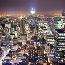 New-York by night. © Philip Plisson / Plisson La Trinité / AA19823 - Photo Galleries - Square format