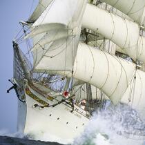 Under the wind Statsraad Lehmkuhl. © Philip Plisson / Plisson La Trinité / AA20271 - Photo Galleries - Three-masted ship