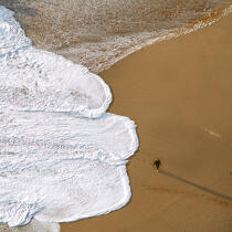 Jeu de vagues sur la plage d'Etel. © Philip Plisson / Plisson La Trinité / AA20274 - Nos reportages photos - Plage