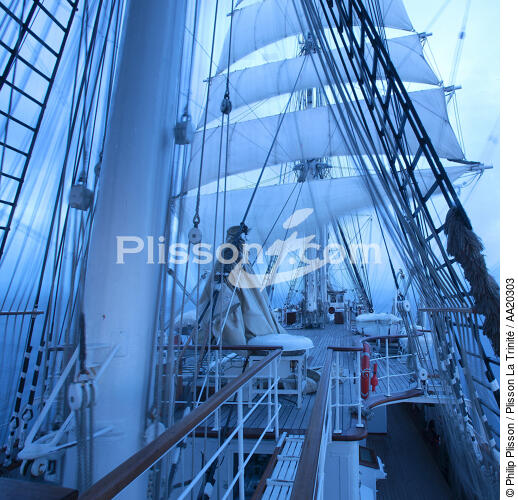 A bord du Belem. - © Philip Plisson / Plisson La Trinité / AA20303 - Nos reportages photos - Moment de la journée