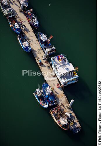Bâteaux de pêche au ponton,Port-maria. - © Philip Plisson / Plisson La Trinité / AA20332 - Nos reportages photos - Ponton
