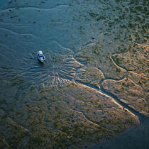 Rayon d'évitage sur la rivière de Crac'h. © Philip Plisson / Plisson La Trinité / AA20555 - Nos reportages photos - Crac'h [Rivière de]