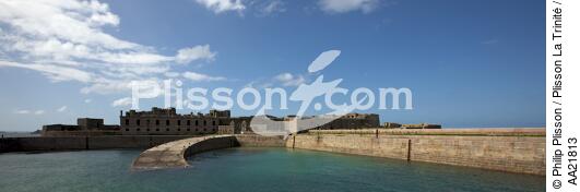 Le fort de l'île Pelée devant Cherbourg. - © Philip Plisson / Plisson La Trinité / AA21813 - Nos reportages photos - Monument historique