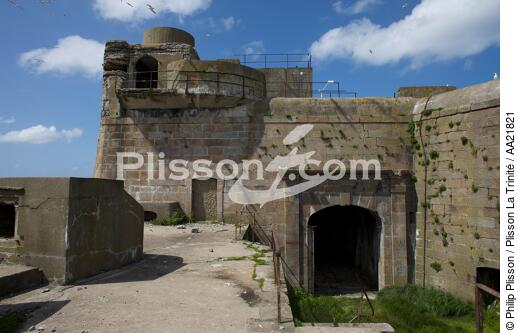 Le fort de l'île Pelée devant Cherbourg. - © Philip Plisson / Plisson La Trinité / AA21821 - Nos reportages photos - Monument historique