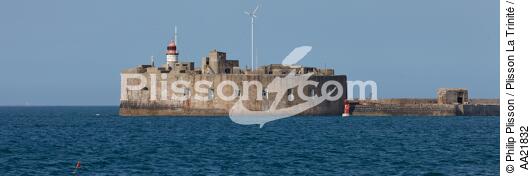 Le fort de l'Ouest devant Cherbourg. - © Philip Plisson / Plisson La Trinité / AA21832 - Nos reportages photos - Fort