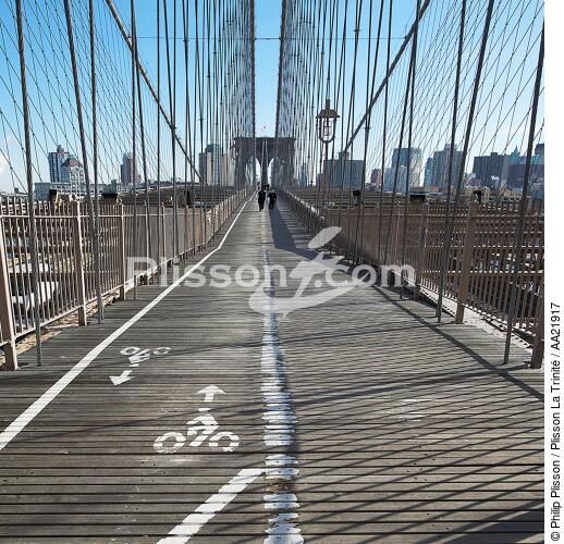 The Brooklyn Bridge in New York. - © Philip Plisson / Plisson La Trinité / AA21917 - Photo Galleries - Suspended bridge