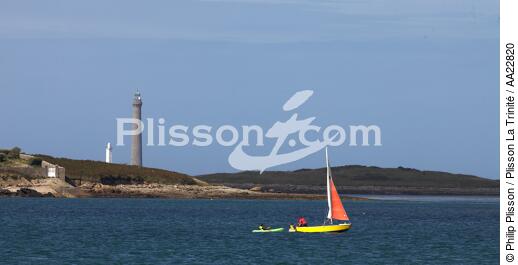 Le phare de l'île Vierge - © Philip Plisson / Plisson La Trinité / AA22820 - Nos reportages photos - Ciel bleu