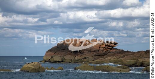 Ploumanac'h sur la côte de granit rose. - © Philip Plisson / Plisson La Trinité / AA23425 - Nos reportages photos - Rocher