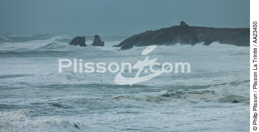 La pointe du percho sur la presqu'île de Quiberon - © Philip Plisson / Plisson La Trinité / AA23450 - Nos reportages photos - Tempête