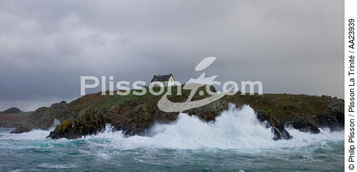 La pointe du Millier en baie de Douarnenez - © Philip Plisson / Plisson La Trinité / AA23939 - Nos reportages photos - Marée haute