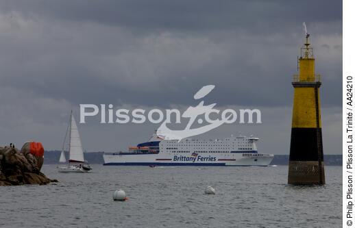 In front of Roscoff. - © Philip Plisson / Plisson La Trinité / AA24210 - Photo Galleries - Ferry boat