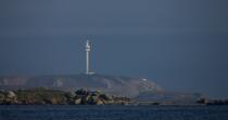 La tour radar du Stiff sur Ouessant © Philip Plisson / Plisson La Trinité / AA24310 - Nos reportages photos - Ouessant et l'archipel de Molène