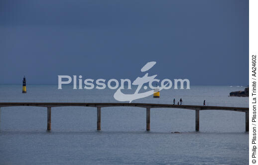 La passerelle de Roscoff. - © Philip Plisson / Plisson La Trinité / AA24602 - Nos reportages photos - Ciel gris