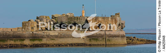 Le fort de l'Est devant Cherbourg. - © Philip Plisson / Pêcheur d’Images / AA25948 - Nos reportages photos - De Barfleur à Granville