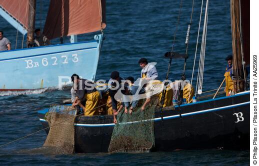 Coquiller en rade de Brest - © Philip Plisson / Plisson La Trinité / AA25969 - Nos reportages photos - Equipage