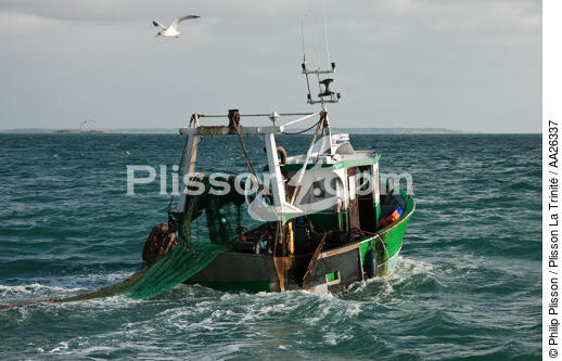 Chalutier Trinitain - © Philip Plisson / Plisson La Trinité / AA26337 - Nos reportages photos - Type de pêche