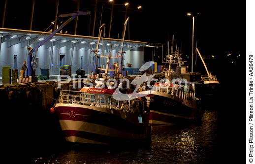 Le port de pêche de Kéroman à Lorient. - © Philip Plisson / Plisson La Trinité / AA26479 - Nos reportages photos - Nuit