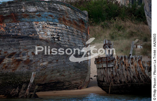 Wrecks of tuna fishing boat in Plouhinec - © Philip Plisson / Plisson La Trinité / AA26603 - Photo Galleries - Elements of boat