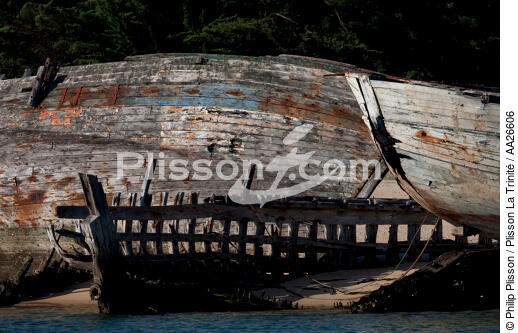 Wrecks of tuna fishing boat in Plouhinec - © Philip Plisson / Plisson La Trinité / AA26606 - Photo Galleries - Shipwreck