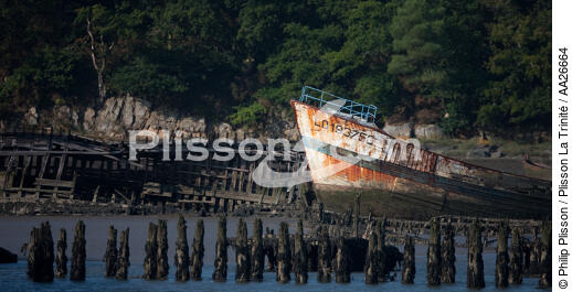 Wreck on the Blavet. - © Philip Plisson / Plisson La Trinité / AA26664 - Photo Galleries - River [56]