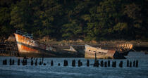 Wreck on the Blavet. © Philip Plisson / Plisson La Trinité / AA26687 - Photo Galleries - Blavet [The River of]