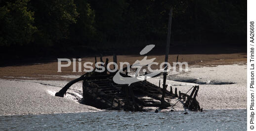Wreck on the Blavet. - © Philip Plisson / Plisson La Trinité / AA26698 - Photo Galleries - Blavet [The River of]