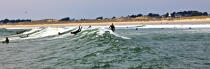 Surf sur la grande plage de Plouharnel. © Philip Plisson / Plisson La Trinité / AA26910 - Nos reportages photos - Surf