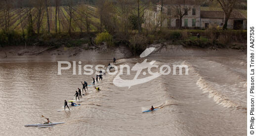 The Mascaret on the Dordogne river. - © Philip Plisson / Plisson La Trinité / AA27536 - Photo Galleries - Surfing