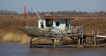 Square fishing net over the Charente river © Philip Plisson / Plisson La Trinité / AA27731 - Photo Galleries - Bridge