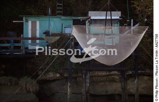 Sur la Charente - © Philip Plisson / Plisson La Trinité / AA27768 - Nos reportages photos - Filet de pêche