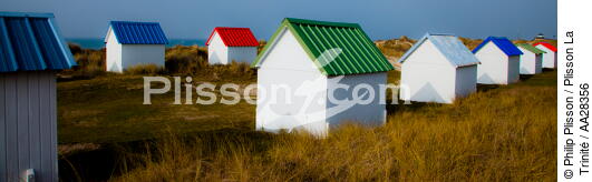 Cabanes de Gouville-sur-mer - © Philip Plisson / Plisson La Trinité / AA28356 - Nos reportages photos - Site [50]