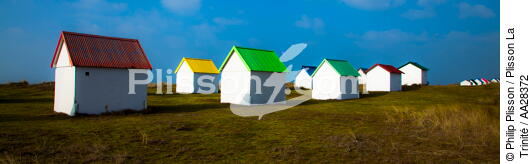 Cabanes de Gouville-sur-mer - © Philip Plisson / Plisson La Trinité / AA28372 - Nos reportages photos - Gouville-sur-Mer