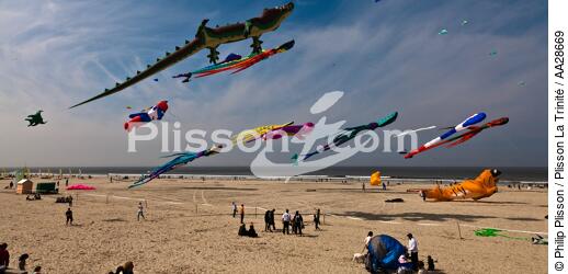 International Meetings of kites in Berck sur Mer [AT] - © Philip Plisson / Plisson La Trinité / AA28669 - Photo Galleries - Nord-Pas-de-Calais