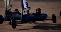 Grand Prix de Chars à voile à Omaha Beach © Philip Plisson / Plisson La Trinité / AA28720 - Nos reportages photos - Char à voile