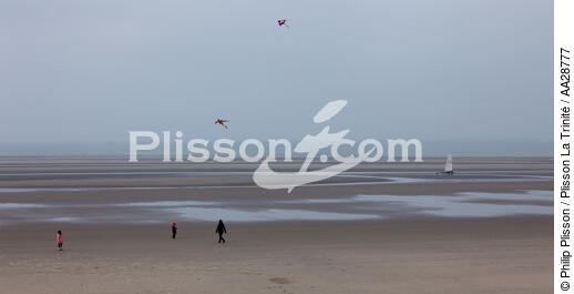Sur la plage au Touquet - © Philip Plisson / Plisson La Trinité / AA28777 - Nos reportages photos - Nord-Pas-de-Calais
