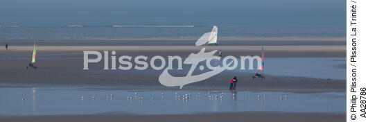 Sur la plage au Touquet - © Philip Plisson / Plisson La Trinité / AA28786 - Nos reportages photos - Char à voile