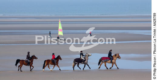 Sur la plage au Touquet - © Philip Plisson / Plisson La Trinité / AA28789 - Nos reportages photos - Char à voile