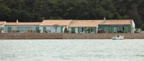 La Flotte, maisons de vacances les pieds dans l’eau. © Philip Plisson / Plisson La Trinité / AA30018 - Nos reportages photos - La Flotte en Ré