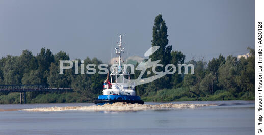 On the Garonne river - © Philip Plisson / Plisson La Trinité / AA30128 - Photo Galleries - Towing