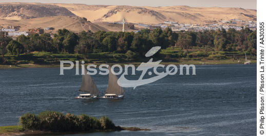 Sur le Nil. - © Philip Plisson / Plisson La Trinité / AA30355 - Nos reportages photos - Felouque