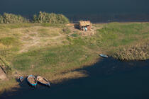 Cabane de pêcheurs sur les rives du Nil © Philip Plisson / Plisson La Trinité / AA30397 - Nos reportages photos - Egypte