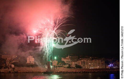 Fireworks in Cassis - © Philip Plisson / Plisson La Trinité / AA31210 - Photo Galleries - Night