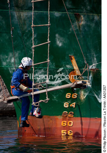 Bows in the oil port of Lavera [AT] - © Philip Plisson / Plisson La Trinité / AA31257 - Photo Galleries - Stem