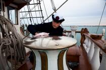 L'Ecole des Mousse à bord du Belem © Philip Plisson / Plisson La Trinité / AA32597 - Nos reportages photos - Grand voilier