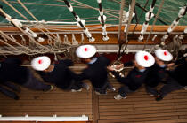 L'Ecole des Mousse à bord du Belem © Philip Plisson / Plisson La Trinité / AA32607 - Nos reportages photos - Grand voilier