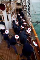 L'Ecole des Mousse à bord du Belem © Philip Plisson / Plisson La Trinité / AA32609 - Nos reportages photos - Grand voilier