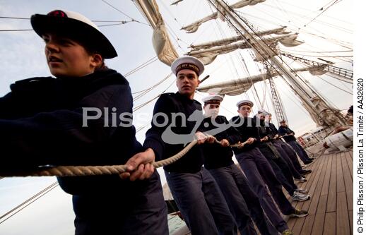 L'Ecole des Mousse à bord du Belem - © Philip Plisson / Plisson La Trinité / AA32620 - Nos reportages photos - Grand voilier