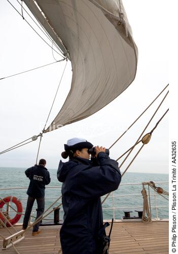 L'Ecole des Mousse à bord du Belem - © Philip Plisson / Plisson La Trinité / AA32635 - Nos reportages photos - Grand voilier